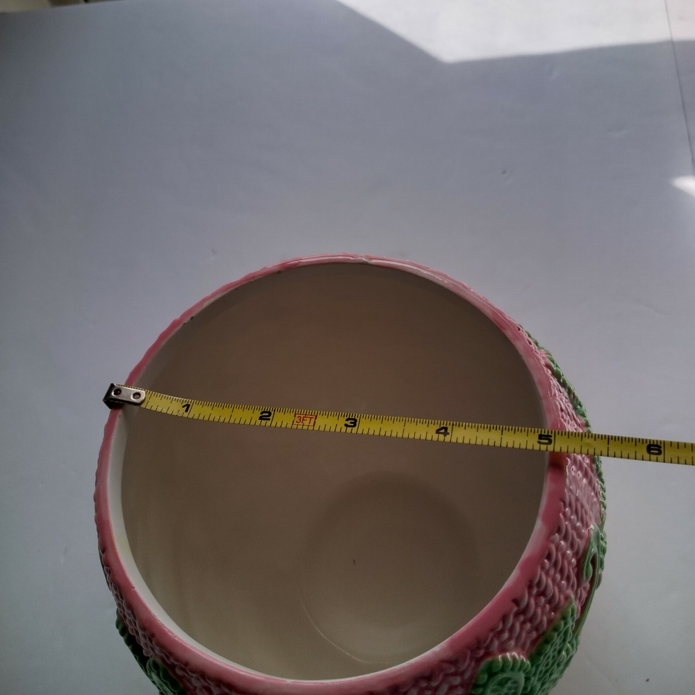 Spring Ceramic Decorative, Home decor Planter/canister, Hand designed round 6"x7