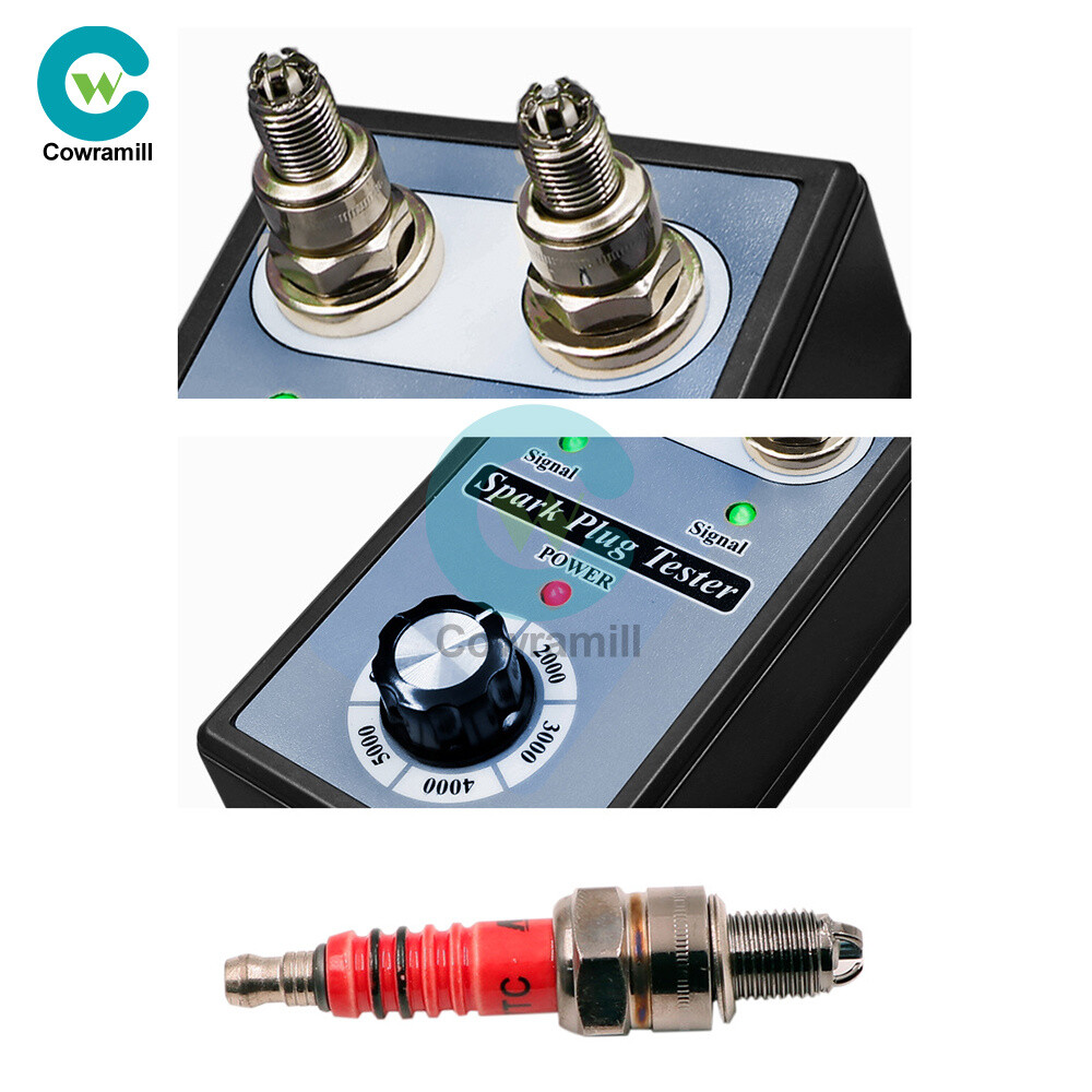 Dual Plug Car Spark Plug Tester 12V Gasoline Ignition Plug Diagnostic Analyzer
