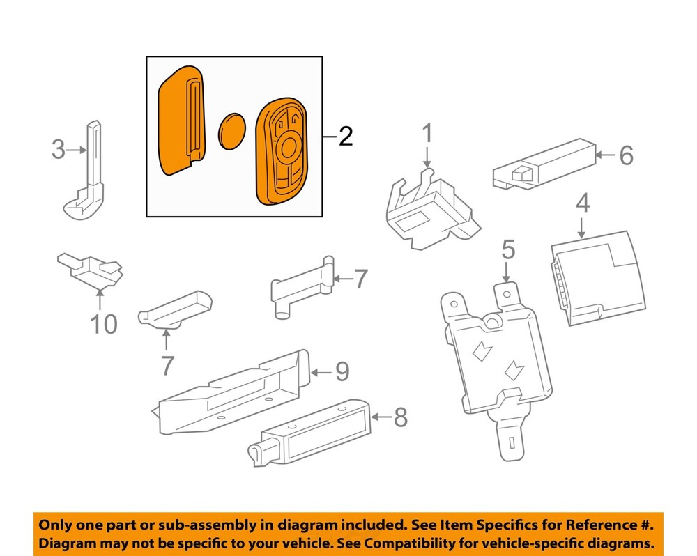 GM OEM 21-23 Envision Electrical Keyless Entry Components-Transmitter 13547571