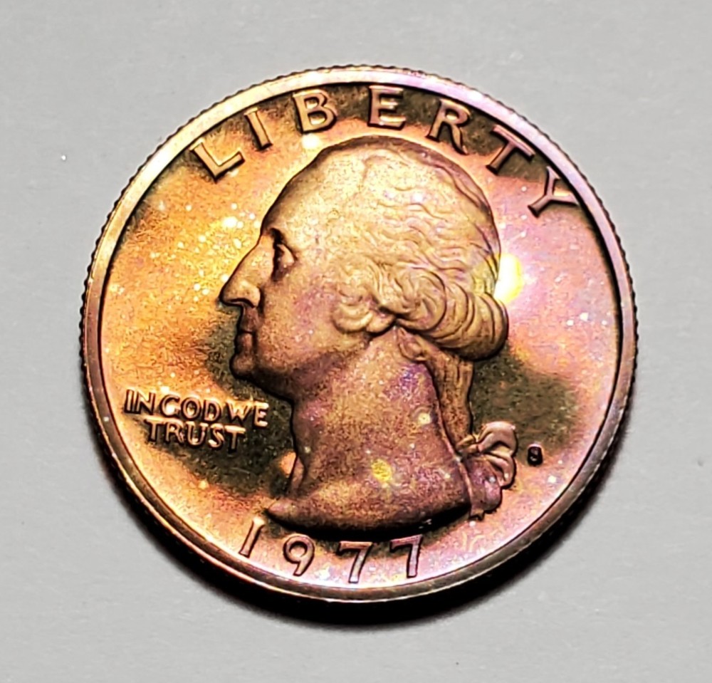 TONED 1977 S WASHINGTON QUARTER PROOF UNC #P2532