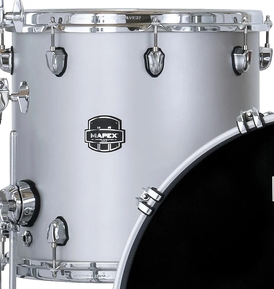Mapex Saturn Evolution 18x16" Iridium Silver Lacquer Floor Tom Drum Maple-Walnut