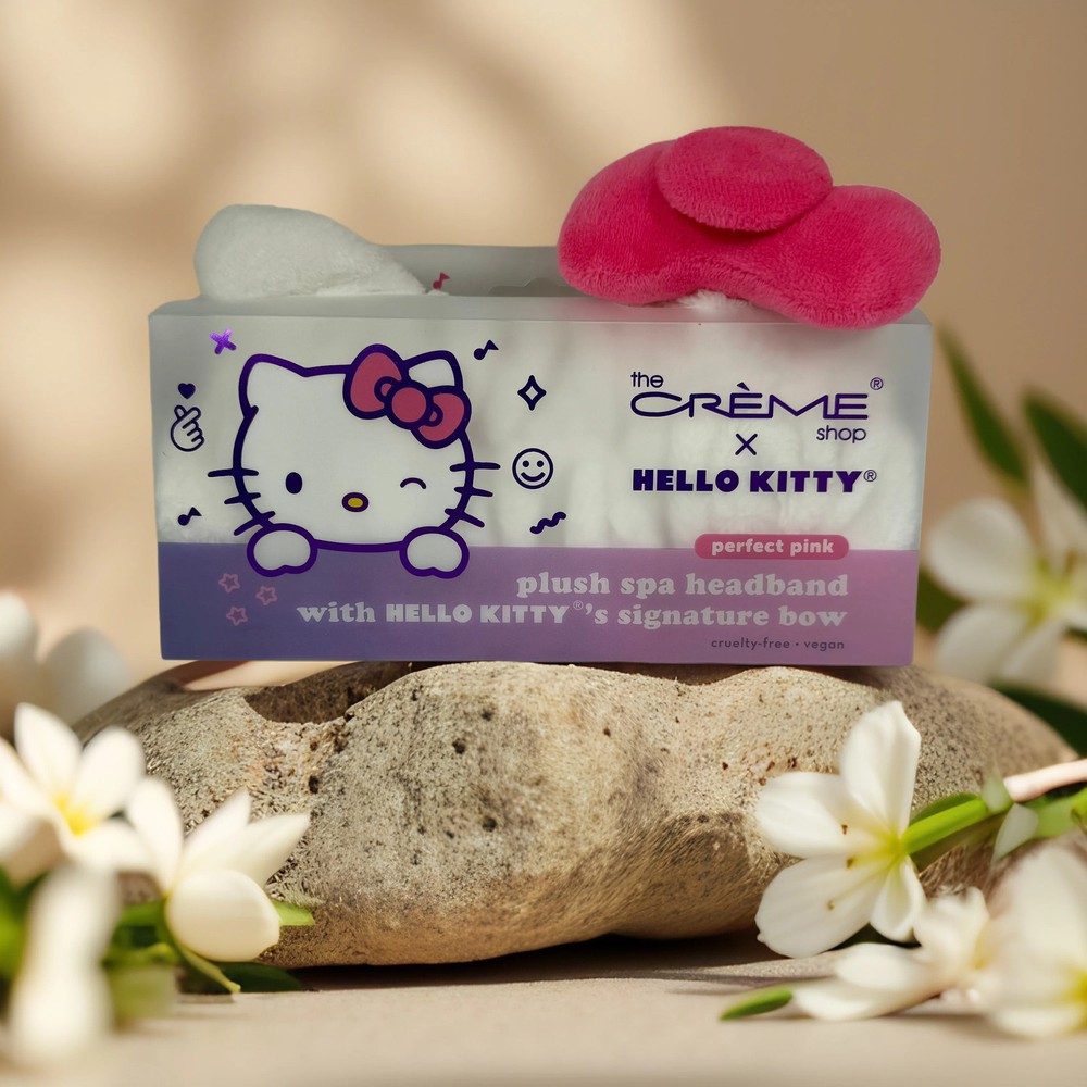 Fun & Functional | Plush Spa Headband w/ Hello Kitty Bow – Perfect Pink