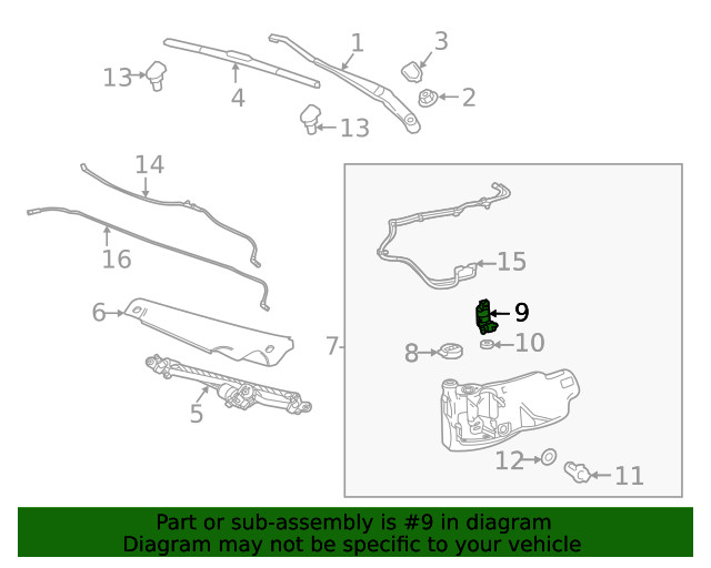 Genuine GM Windshield Washer Pump 84801575