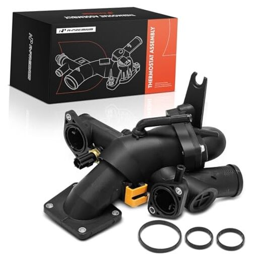 Engine Coolant Thermostat Housing Assembly Compatible with Jaguar S-Type 2003