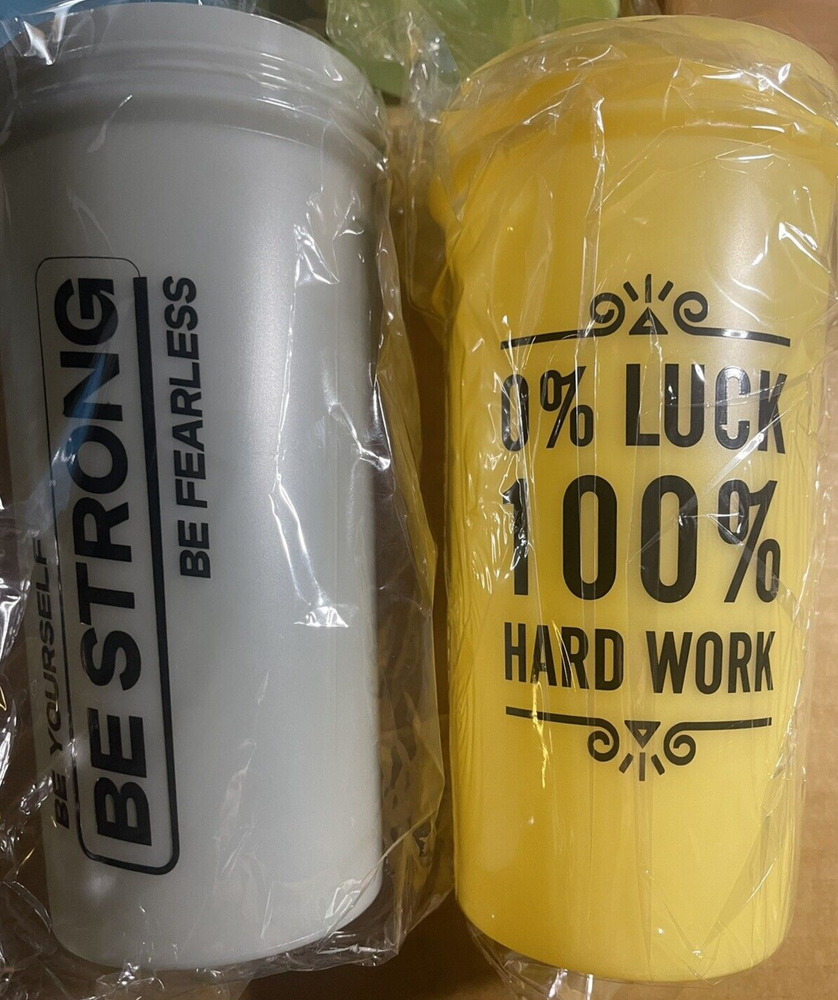 5 PACK Protein Shaker Bottles-24 OZ, Box Is Ripped & Missing 3 Lids