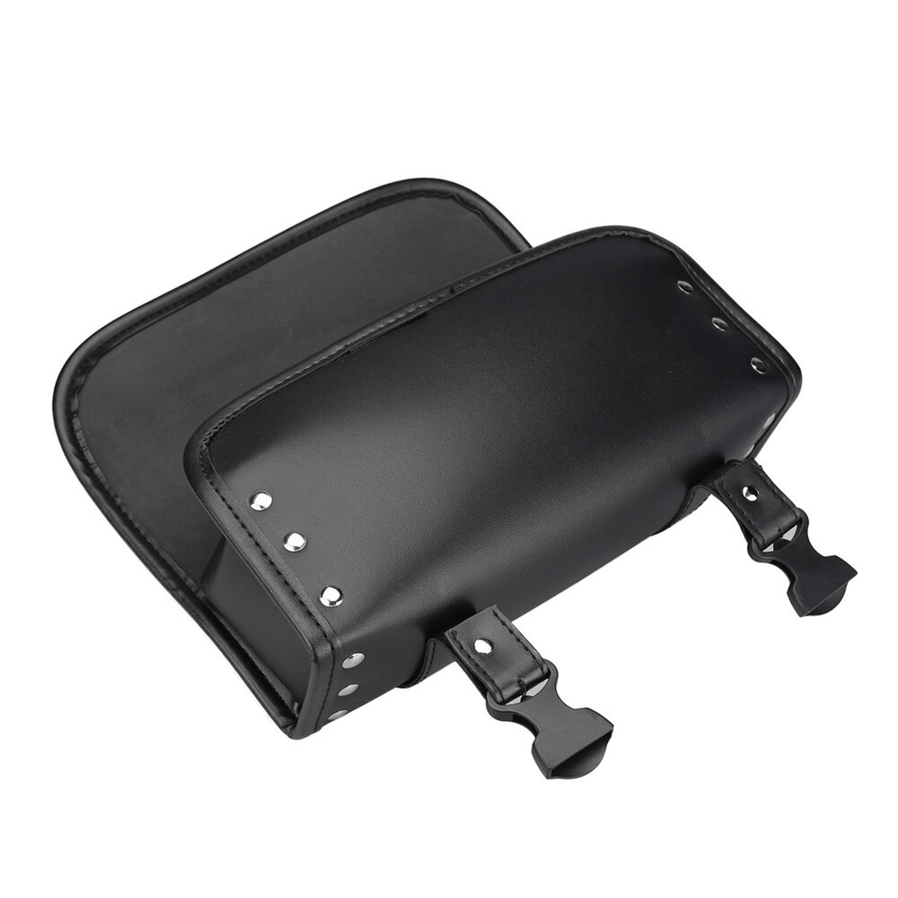 12'' Motorcycle Fork Tool Bag SaddleBag Storage Pouch Luggage Handlebar Leather