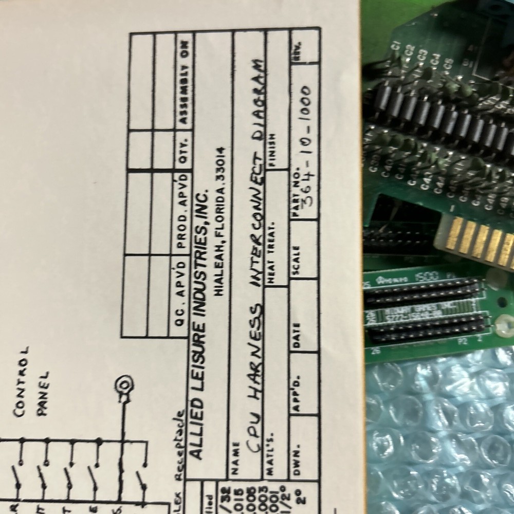 Original Vintage PHOENIX CENTURI arcade video game owners manual