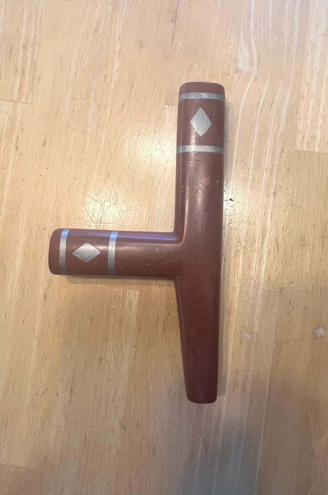 Catlinite Pipe signed "Crow" with symbol