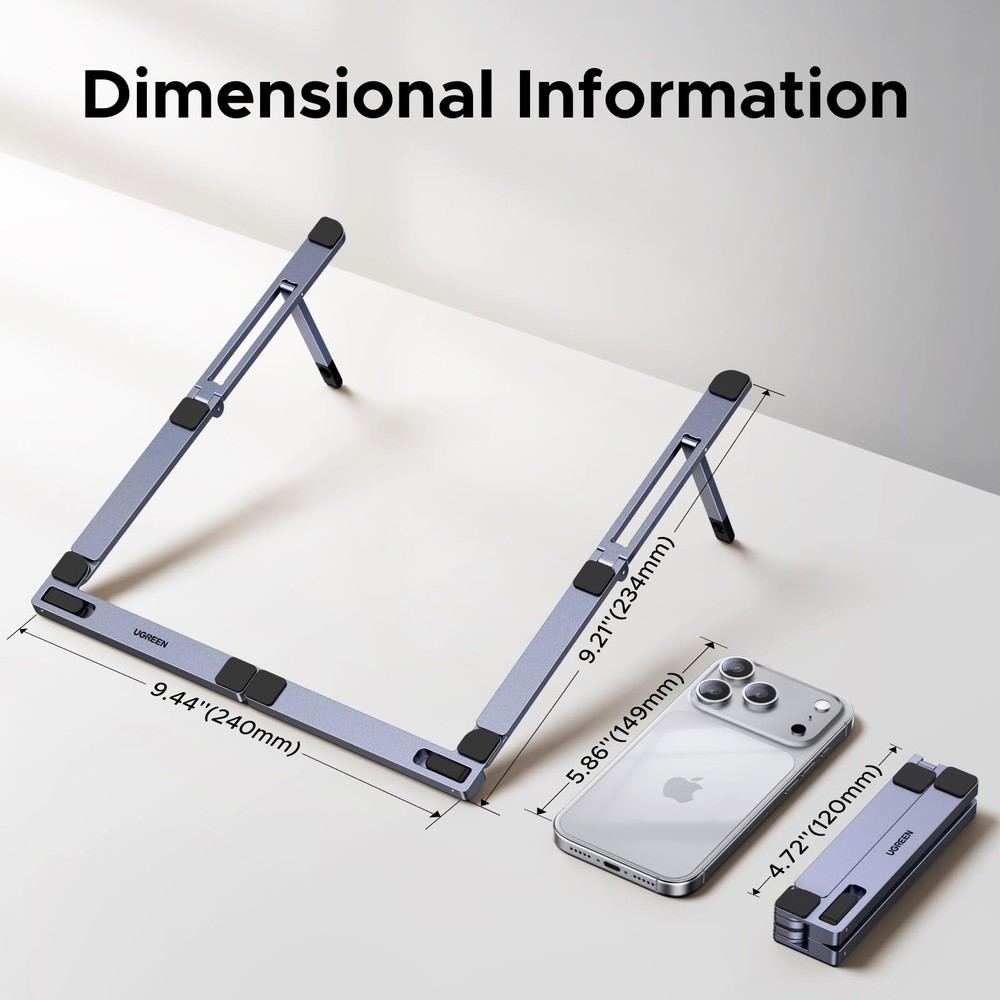UGREEN Portable Laptop Stand, Foldable & Compact Aluminum Computer Stand...