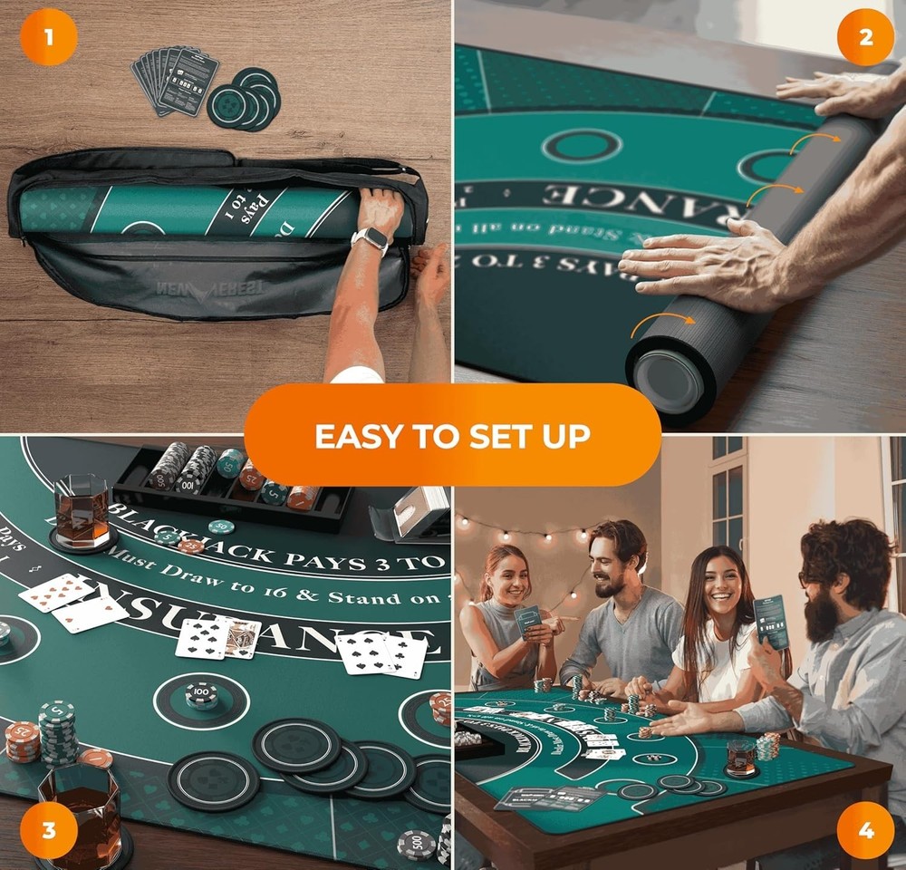 Professional Blackjack Table Layout - 70" x 35"