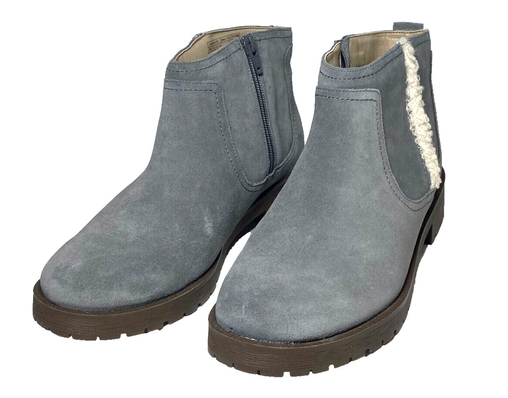 Vionic Aslynn Size 9 Gray Water-Repellent Suede Lug Boot