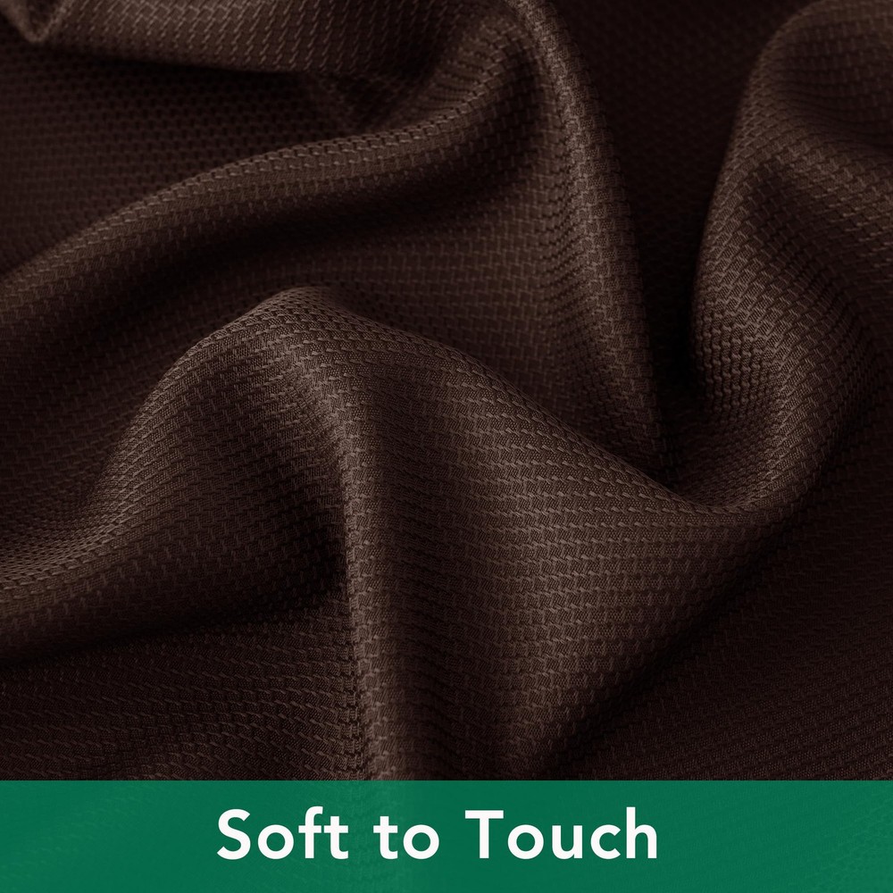 Textured Fabric Tablecloths 60x84 Inch Rectangular, Brown Water Resistant Decor