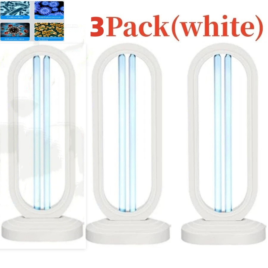 3x Ultraviolet Sterilization Germicidal Light Home 38W 110V White ABS Lamp