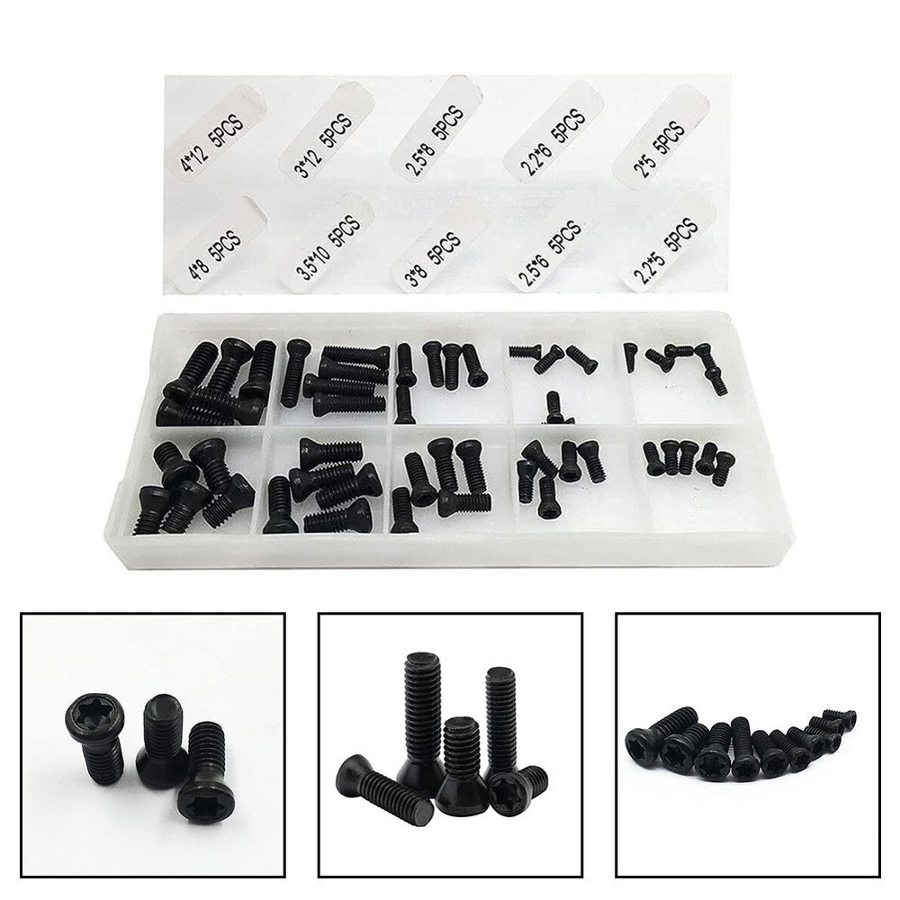Strong 50pcs CNC Screws for Securely Fixing Carbide Inserts on Tool Holders