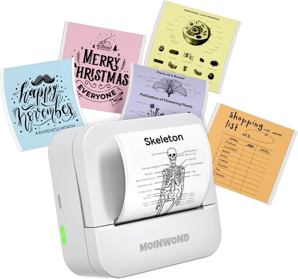 Notebuddy Mini Sticker Printer Doodle Dash Portable Thermal White