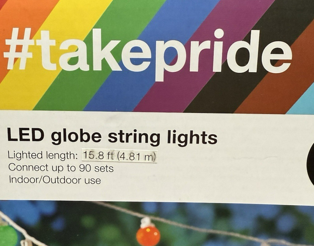 Target #takepride LED Globe String Lights Indoor Outdoor 20 Lights