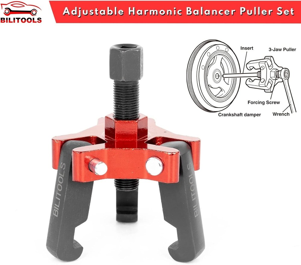 Harmonic Balancer Puller Crank Pulley Removal Kit Engine Motor Rod Auto LS GM