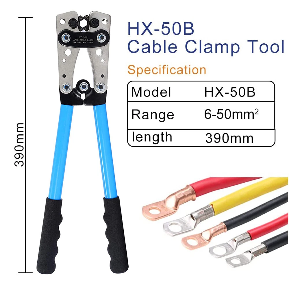 Crimping Tool Cable Lug Crimper Wire Plug Pliers Battery Terminal Assortment Kit