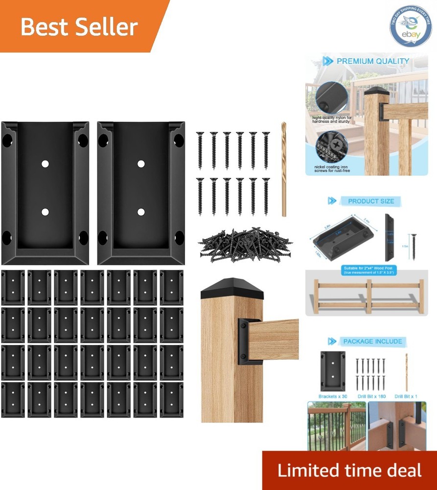 Versatile 30PCS Deck Railing Connectors with Iron Screws for Safe Installations