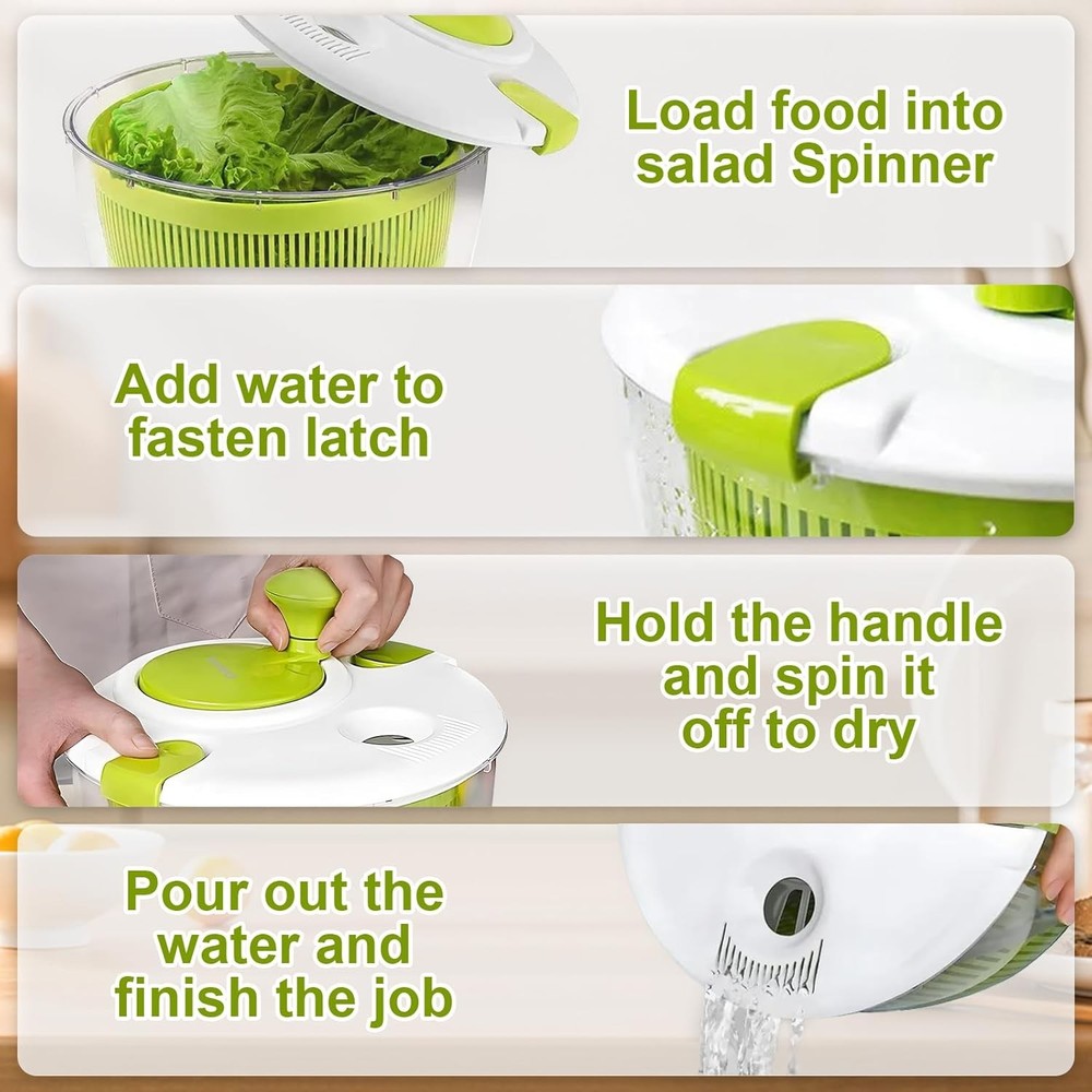 Salad spinner, vegetable and fruit washing dryer
