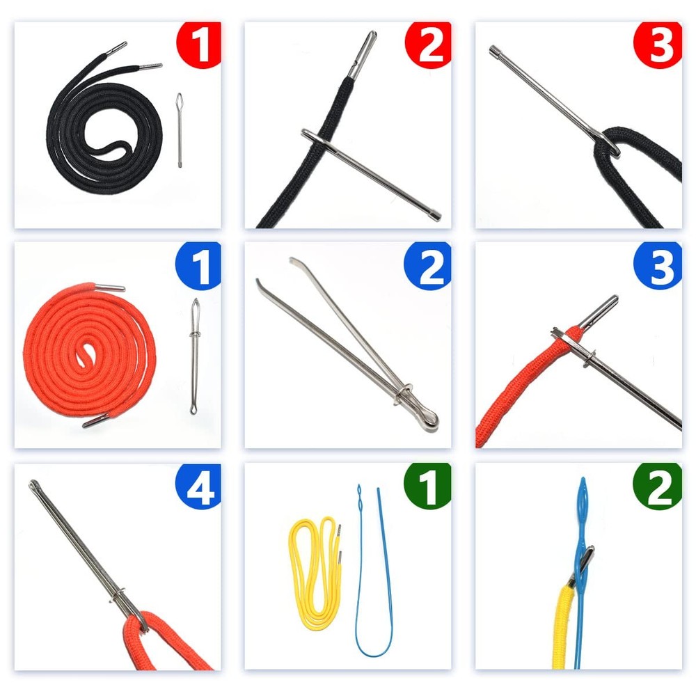 Replacement Drawstrings Kit Hoodie Pants Cord Locks Threader 24 Pack