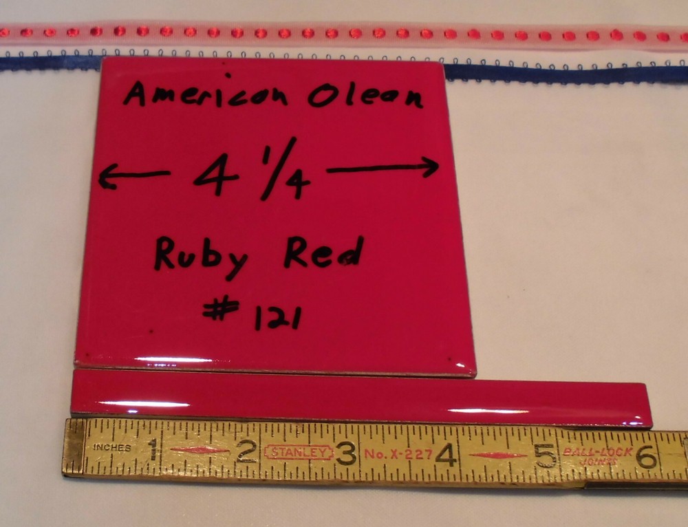 1 pc. *Glossy Ruby Red* Ceramic Tile; Pencil - Liner - Sizzle; 1/2" X 6" by A.O.