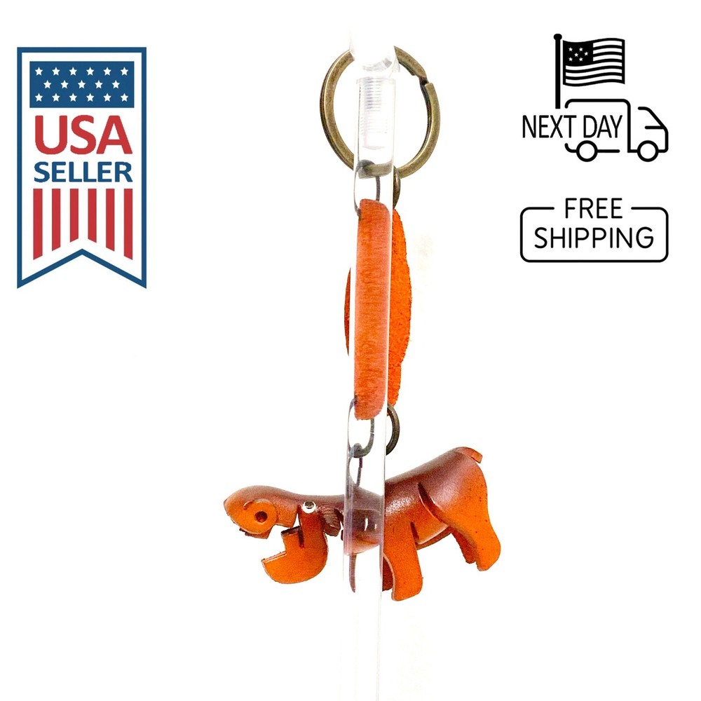 Hippo Handmade Leather Keyring