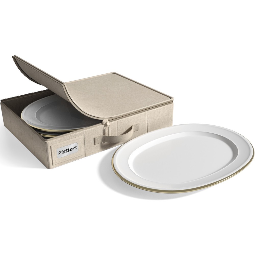Sorbus Stemware Storage Chest Plate Dinnerware