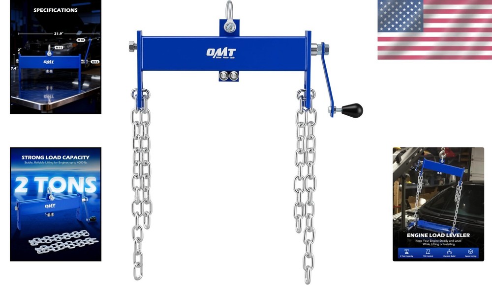 Heavy-Duty 4000 lb Engine Load Leveler with Adjustable Chains & Smooth Control