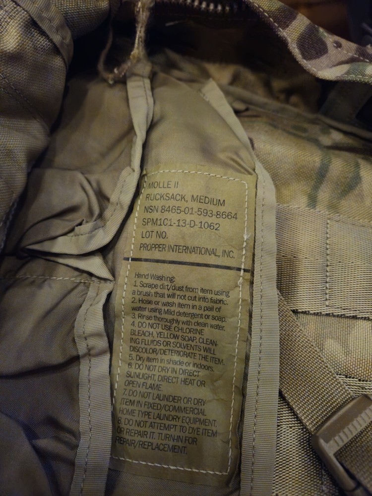 VG/EUC USGI OCP/Multicam Molle II OCP Medium Rucksack Backpack Complete Assembly