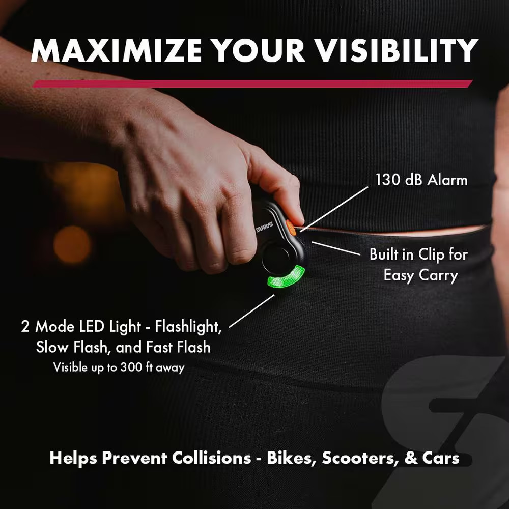 Personal Alarm with Clip and LED Light