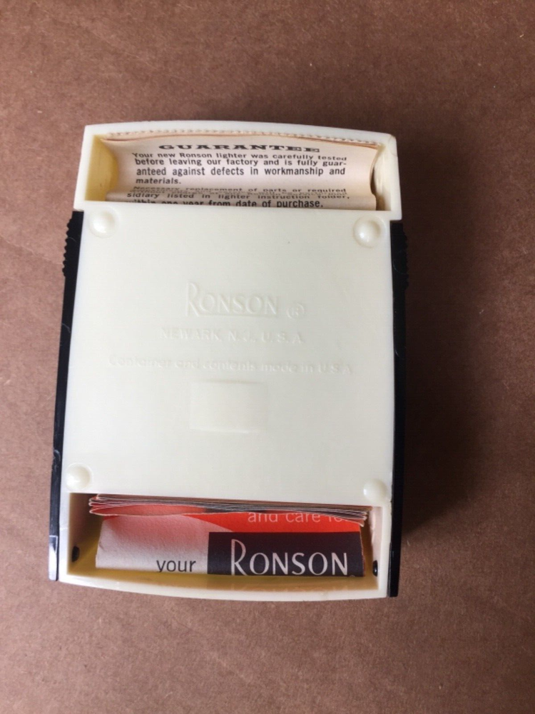 vintage ronson adonis lighter chrome streamlined art deco box instuctions