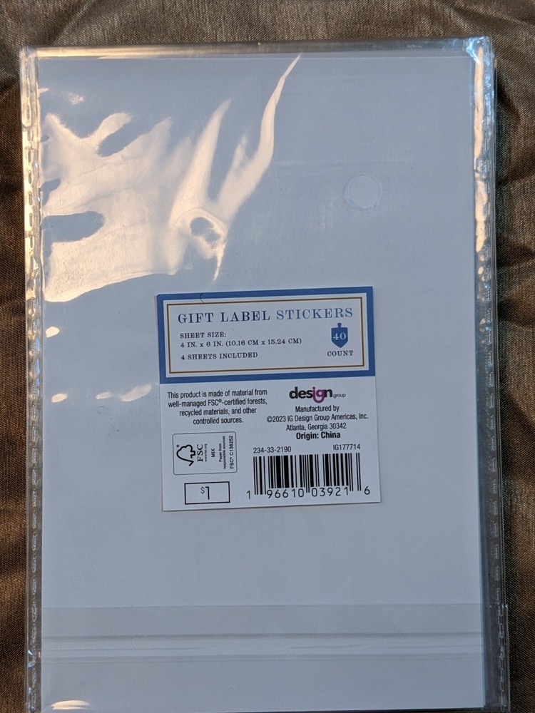Hanukkah Gift Label Stickers