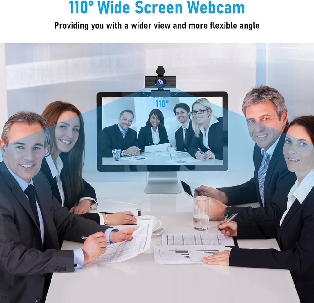 Webcam with Microphone & Privacy Cover, 1080P HD Web Computer Camera, USB Plu...