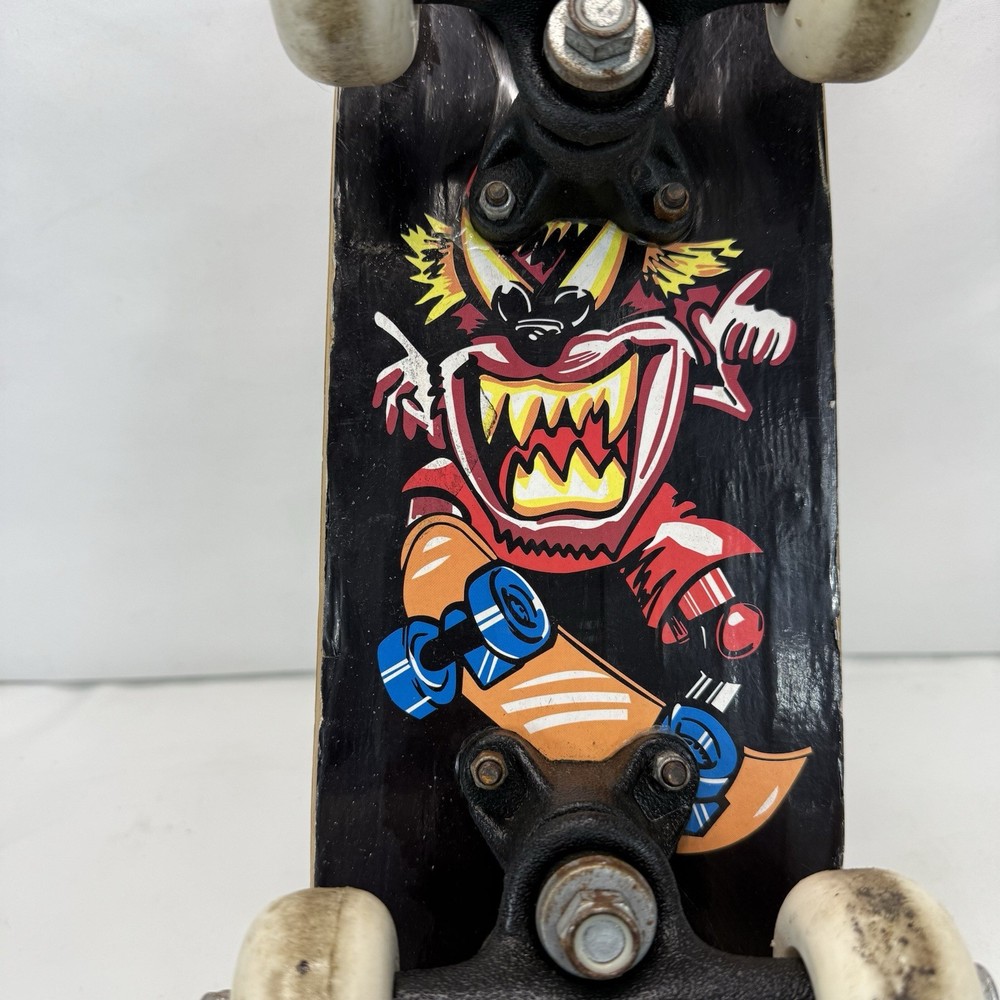 Mini Skateboard 17in Wood Brown Black Tasmanian Devil