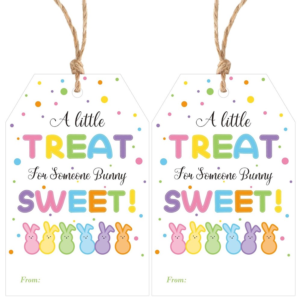 Easter Gift Tags with String Easter Bunny Name Gift Tags 50 Pcs Happy Easter ...
