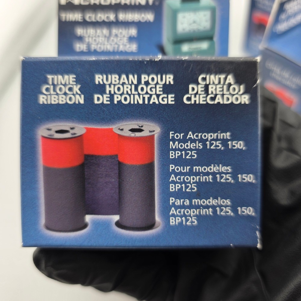 Acroprint Time Clock Ribbon Bundle 4 Pack Blue Red 20-0106-002
