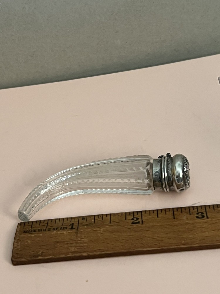 Antique Cut Crystal Sterling Silver Perfume Bottle