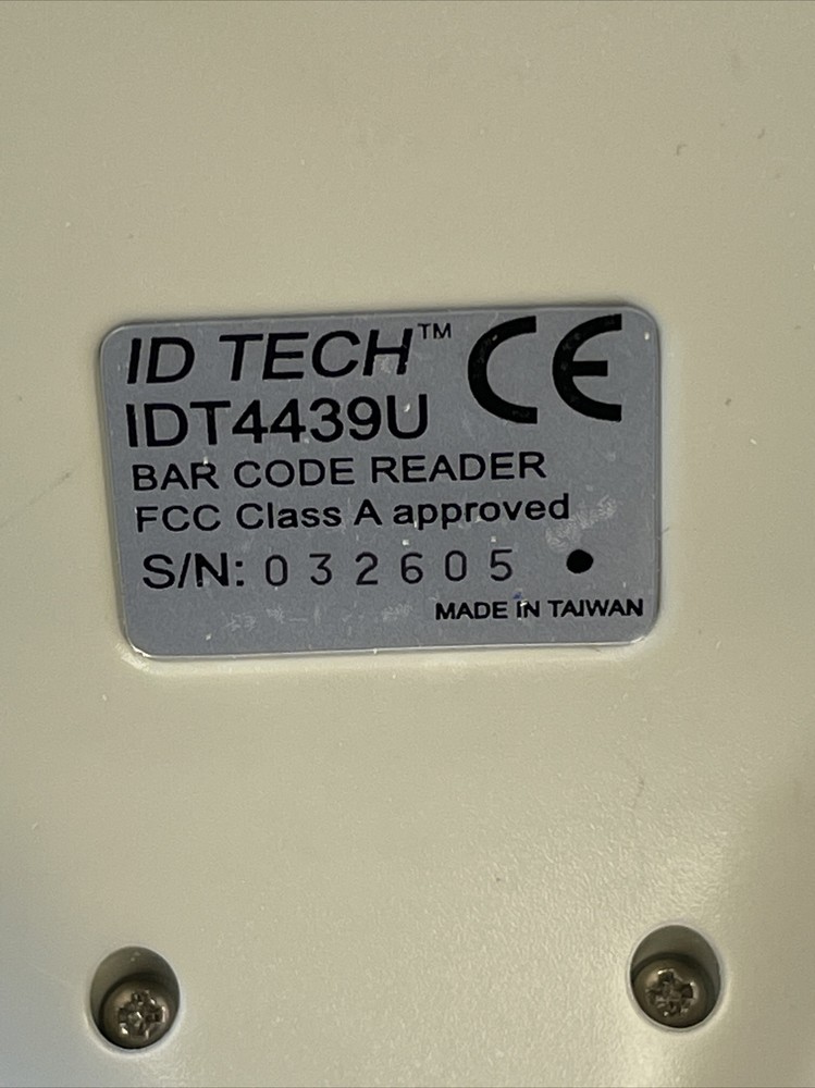 ID Tech IDT4439U CCD Scanner For Bar Codes USB UNTESTED