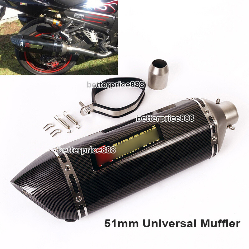 Universal Motorcycle Exhaust Muffler Pipe Silencer With DB Killer Tips Escape