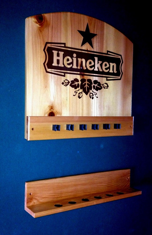 Heineken Wall Mount Pool Cue Rack  Billiards