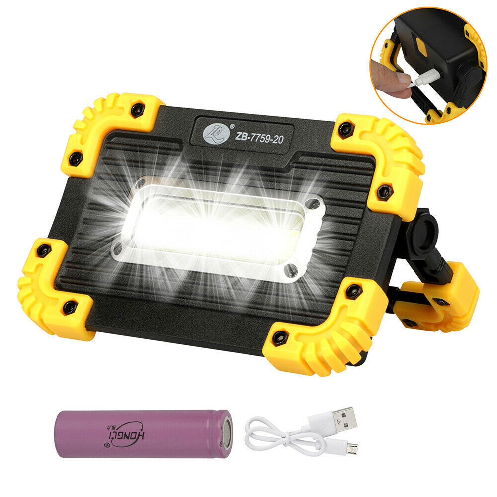 2X COB LED Work Light USB Rechargeable Flashlight Camping Emergency Lamp Torch