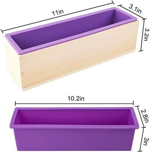 42oz Rectangular Silicone Soap Mold with Cutters & 100 Plastic Bags - Easy Use