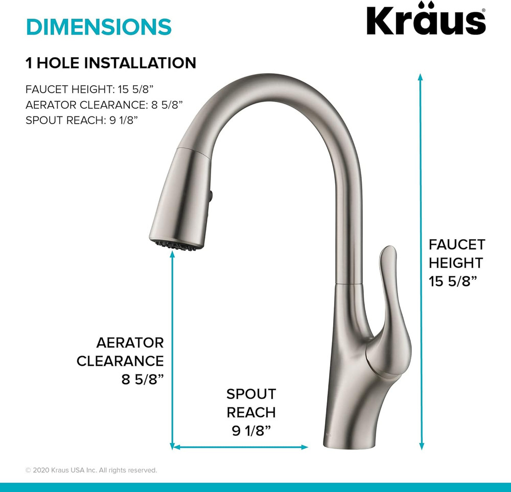 Merlin Modern Stainless Steel Pull-Down Kitchen Faucet with Dual Function 16