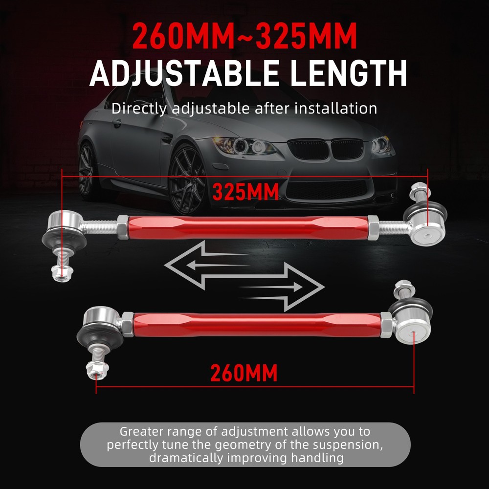 Adjustable Front Sway Bar End Link Kit For BMW E90/E91/E92/E93 325i 328i 335i