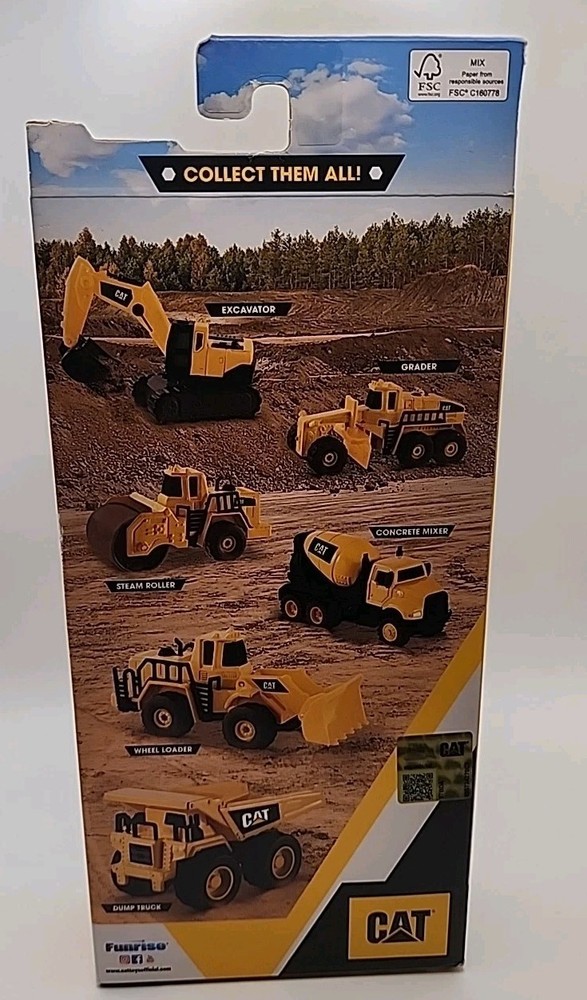 CAT Includes Wheel Loader Excavator and Steam Roller Construction Vehicle Toy