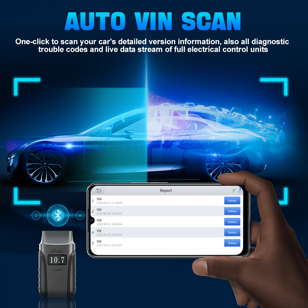 USED XTOOL A30M Auto Full System Diagnostic Tool OBD2 Code Reader 26+ Services