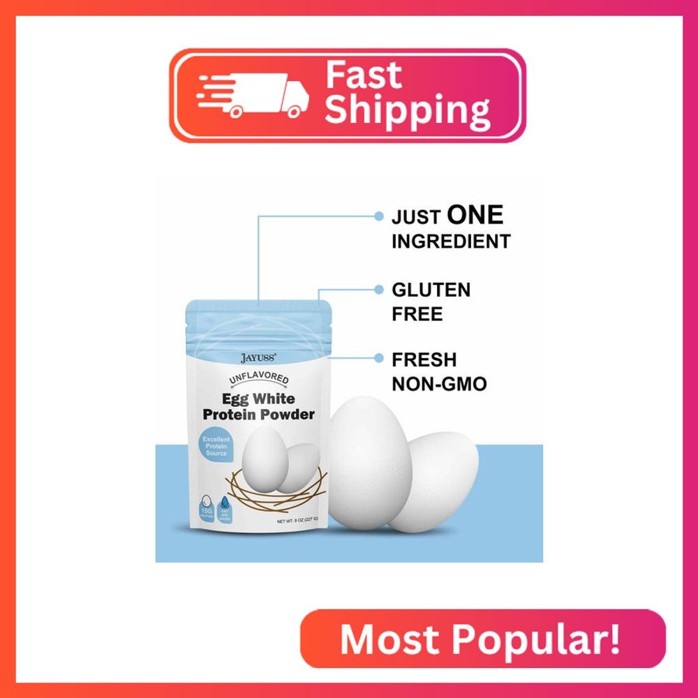 JAYUSS Egg White Protein Powder Unflavored Dried Egg White Powder Pasteurized No
