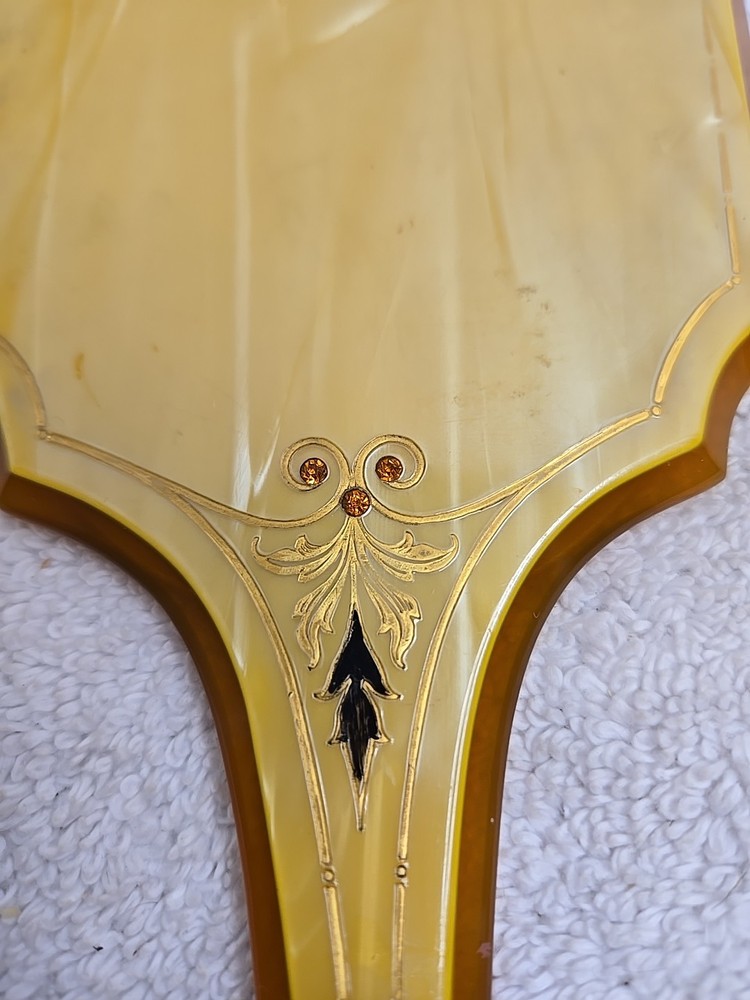 Vintage Hand Held Vanity Mirror Brand Pyramid 12"