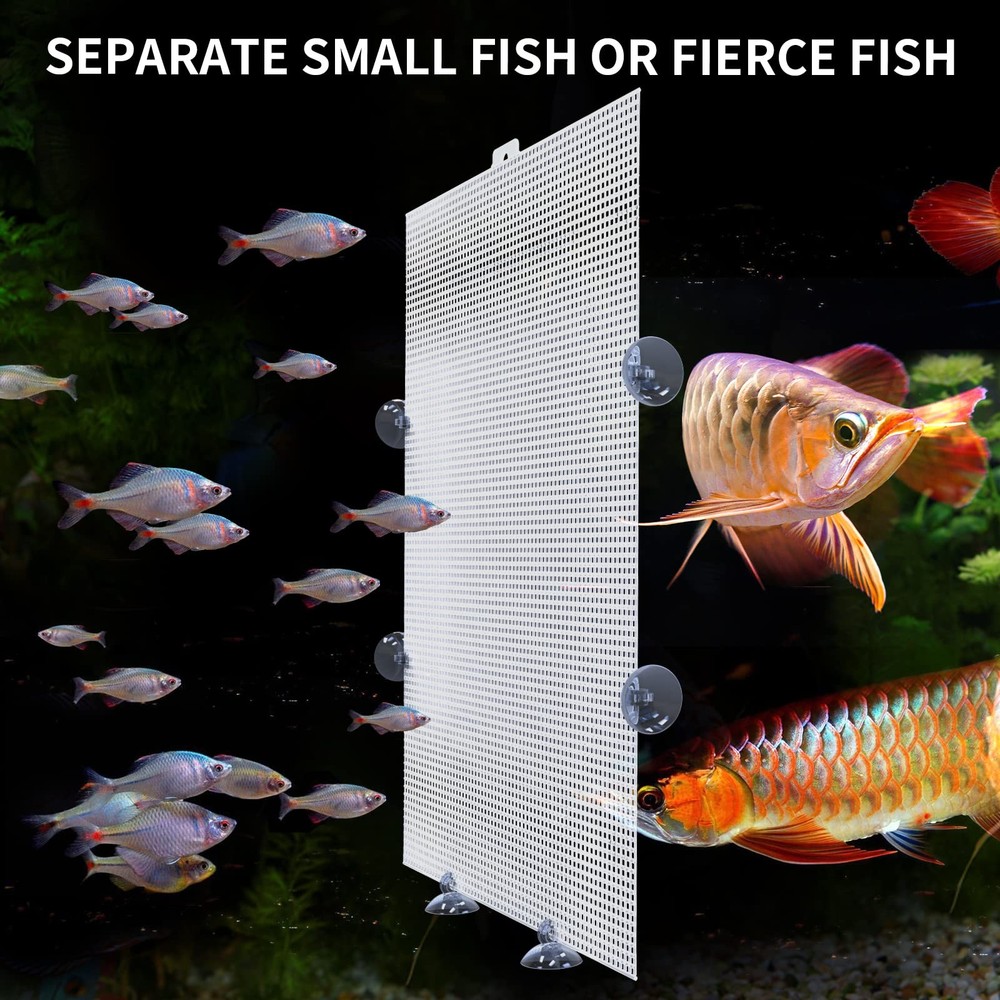 2 Pack Fish Tank Divider with Suction Cup, Aquarium Divider Plastic Cuttable ...